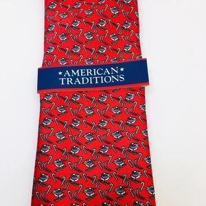 Christmas Tie Skiing Penguins Candy Canes NEW